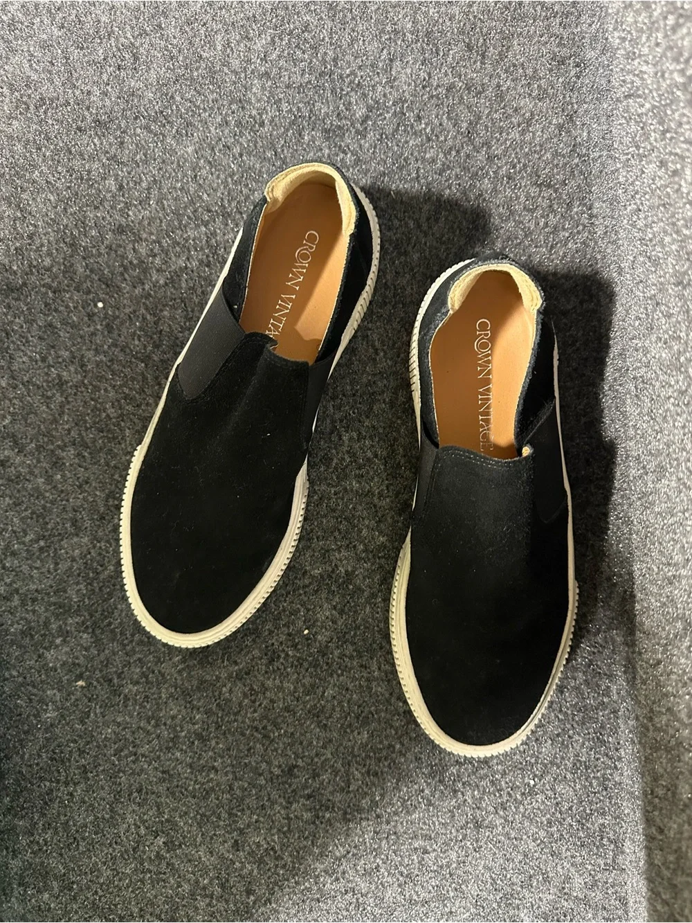 Black suede chunky platform slip on sneakers lifestyle minimalist modern staple